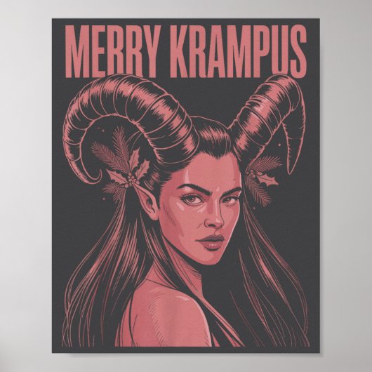 Merry Krampus Ironic Lilith Christmas Dark Feminin Poster (Vorne)