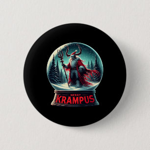 Merry Krampus Krampus kommt in die Stadt Xmas Horr Button