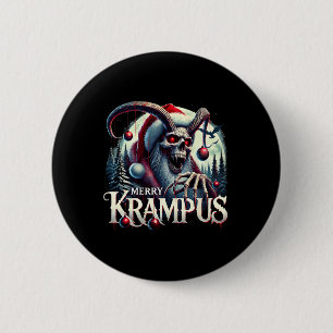 Merry Krampus Krampus kommt nach Town Horror Chr Button