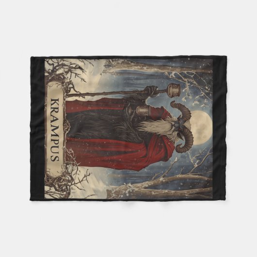 Merry Krampus Pajama Funny Christmas Horror Ugly S Fleecedecke (Vorderseite (Horizontal))