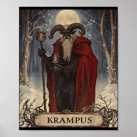 Merry Krampus Pajama Funny Christmas Horror Ugly S Poster (Vorne)