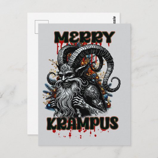 Merry Krampus Postkarte (Vorne/Hinten)