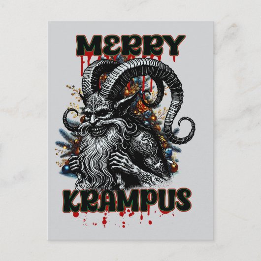 Merry Krampus Postkarte (Vorderseite)