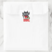 MERRY KRAMPUS QUADRATISCHER AUFKLEBER (Tasche)