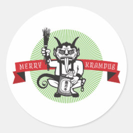 Merry Krampus Runder Aufkleber