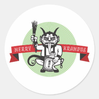 Merry Krampus Runder Aufkleber