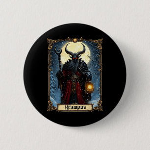 Merry Krampus Tarot Card Weihnachts-Horror Ugly Sw Button