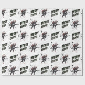 Merry Krampus Typografie Weihnachtsfeiertag Geschenkpapier (Flach)