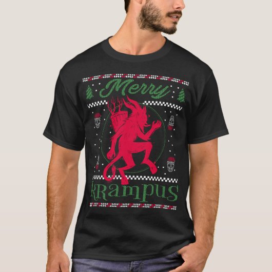 Merry Krampus Weihnachts Weihnachts-Horror Ugly Sw T-Shirt (Vorderseite)