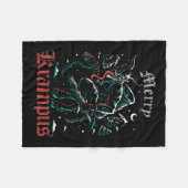 Merry Krampus Weihnachts WeihnachtsWeihnachtsfeier Fleecedecke (Vorderseite (Horizontal))