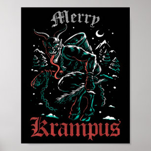 Merry Krampus Weihnachts WeihnachtsWeihnachtsfeier Poster