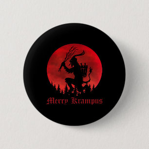 Merry Krampus Weihnachts Xmas Horror Ugly Sweater  Button