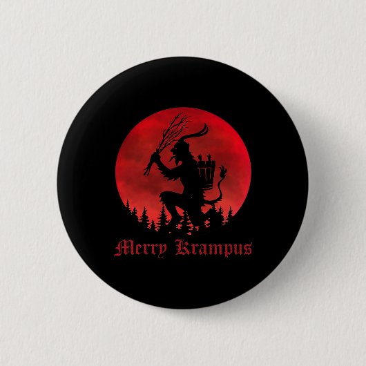 Merry Krampus Weihnachts Xmas Horror Ugly Sweater Button (Vorderseite)
