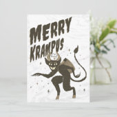 Merry Krampus Weihnachtskarte Feiertagskarte (Stehend Vorderseite)