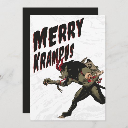 Merry Krampus Weihnachtskarte Feiertagskarte (Vorne/Hinten)