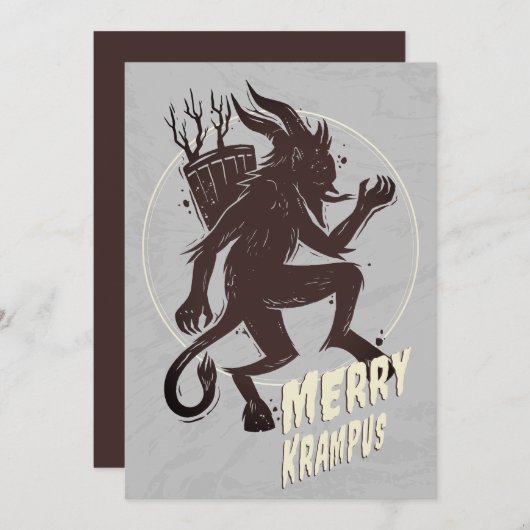 Merry Krampus Weihnachtskarte Feiertagskarte (Vorne/Hinten)