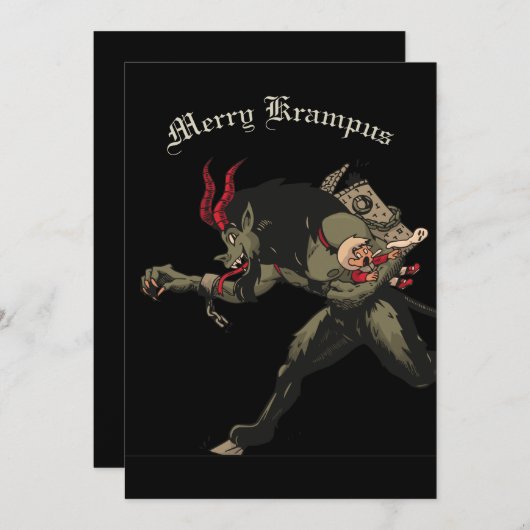 Merry Krampus Weihnachtskarte Feiertagskarte (Vorne/Hinten)