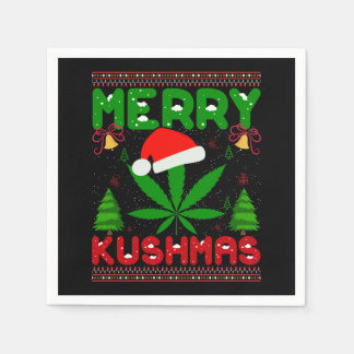 Merry Kushmas Funny Christmas Serviette