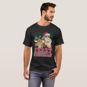 Merry Kushmas Santa Rudolph Smoking Pot T-Shirt (Vorne ganz)