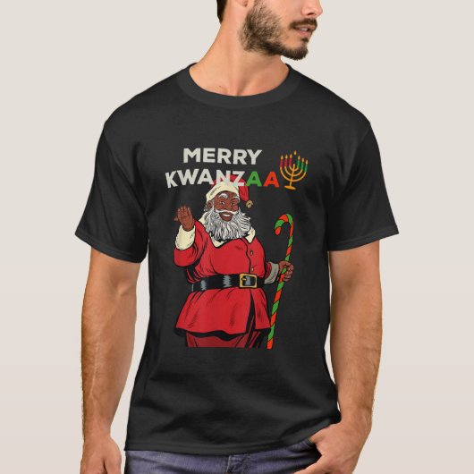 Merry Kwanzaa Santa Black Christmas African Americ T-Shirt (Vorderseite)