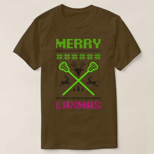 Merry Lamas Ugly Design Lacrosse Christmas T-Shirt (Design vorne)