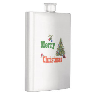 Merry Lawn Bowls Christmas, Hip Flask Flachmann