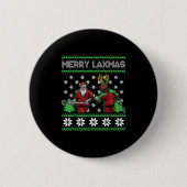 Merry Laxmas Funny Christmas Lacrosse Player Holid Button (Vorderseite)