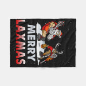 Merry Laxmas-hässliche Weihnachtslacrosse Santa Re Fleecedecke (Vorderseite (Horizontal))