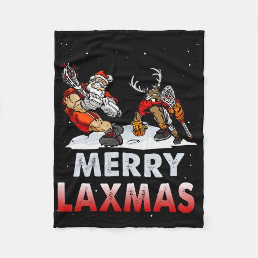 Merry Laxmas-hässliche Weihnachtslacrosse Santa Re Fleecedecke (Vorderseite)