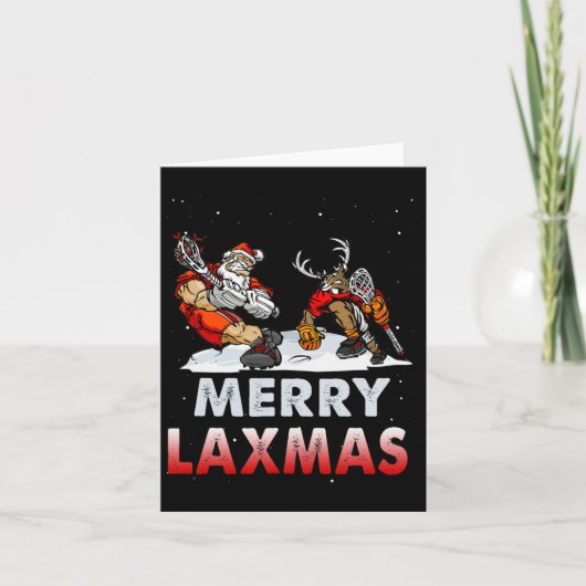 Merry Laxmas-hässliche Weihnachtslacrosse Santa Re Karte (Vorderseite)