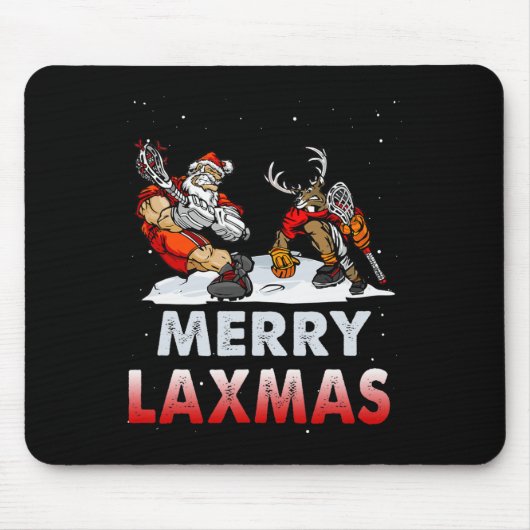 Merry Laxmas-hässliche Weihnachtslacrosse Santa Re Mousepad (Vorne)