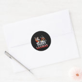 Merry Laxmas-hässliche Weihnachtslacrosse Santa Re Runder Aufkleber (Umschlag)