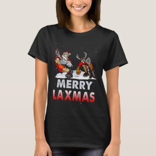 Merry Laxmas-hässliche Weihnachtslacrosse Santa Re T-Shirt