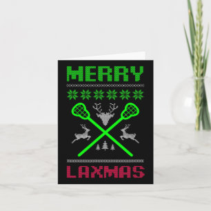 Merry Laxmas Ugly Design Lacrosse Weihnachten Karte