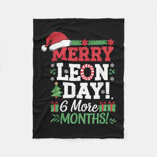 Merry Leon Day Weihnachten Backwards Funny Christm Fleecedecke (Vorderseite)
