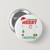 Merry Leon Day Weihnachten Ckwards Funny Christmas Button (Vorne & Hinten)