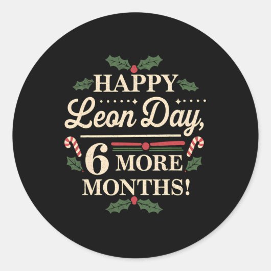 Merry Leon Day Weihnachten Ckwards Funny Christmas Runder Aufkleber (Vorderseite)