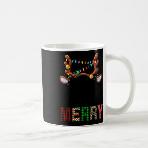 Merry Leopard Pajama Women Messy Bun Reindeer Chri Kaffeetasse