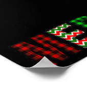 Merry Leopard Pajama Women Messy Bun Reindeer Chri Poster (Ecke)