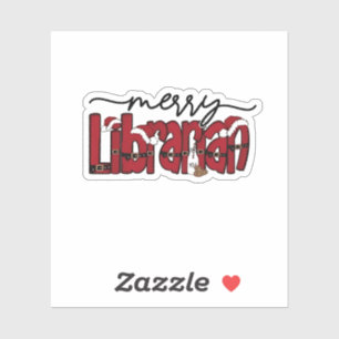 Merry Librarian Christmas Book Lover Library Aufkleber