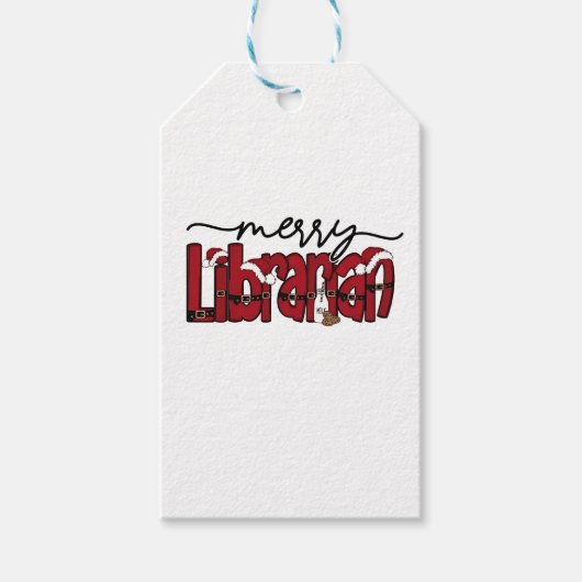 Merry Librarian Christmas Book Lover Library Geschenkanhänger (Vorderseite)