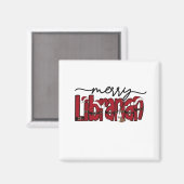 Merry Librarian Christmas Book Lover Library Magnet (Vorderseite/Rückseite)