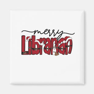 Merry Librarian Christmas Book Lover Library Magnet