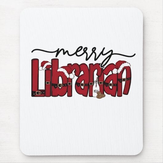 Merry Librarian Christmas Book Lover Library Mousepad (Vorne)