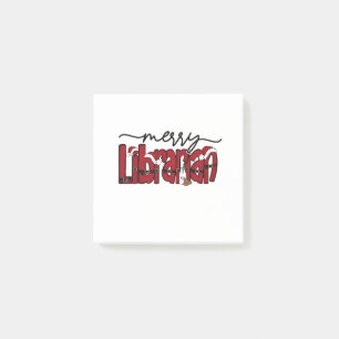 Merry Librarian Christmas Book Lover Library Post-it Klebezettel