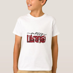 Merry Librarian Christmas Book Lover Library T-Shirt