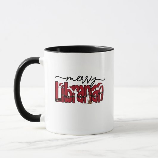Merry Librarian Christmas Book Lover Library Tasse (Links)