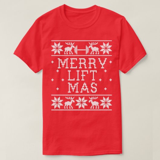 Merry Lift Mas Ugly Christmas Sweater Design T-Shirt (Design vorne)