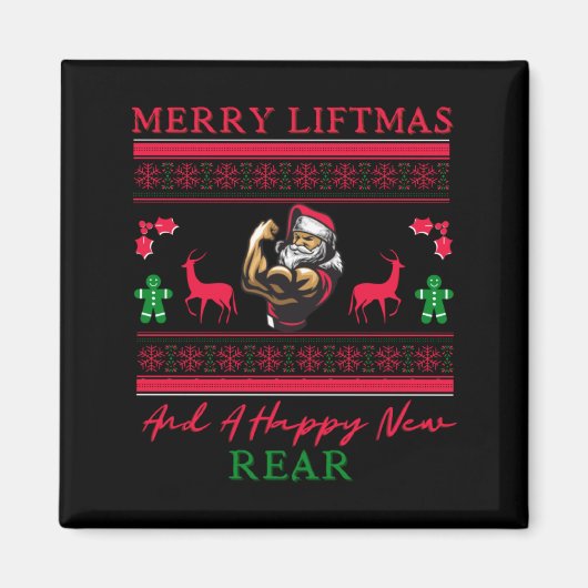 Merry Liftmas And A Happy New Rear Ugly Xmas Gym W Magnet (Vorne)