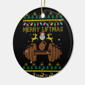 Merry Liftmas Fitness Weightlift Bodybuilder Keramik Ornament (Links)